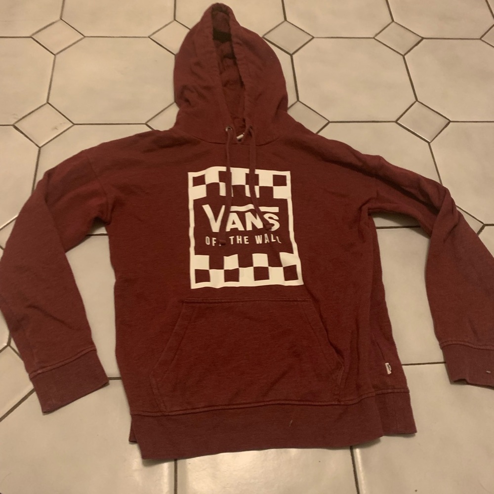 Unisex Maroon Vans hoodie
